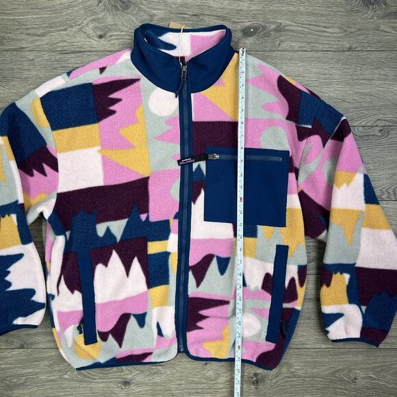 Patagonia Synchilla Full Zip Jacket Size Large Womens Frontera Marble Pink Blue - Picture 4 of 10